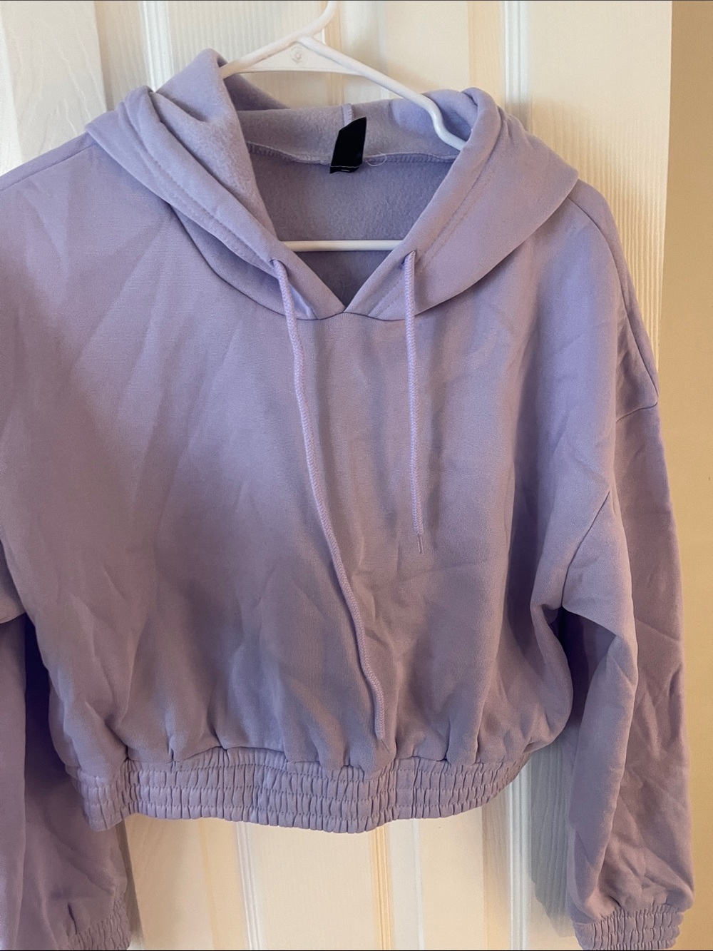 New 

Source Unknown Lavender Cropped Pullover Hoodie